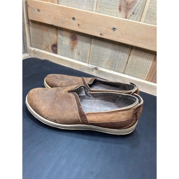 Merrell Womens Size 5 Slip-On Distressed Brown Leather Casual Flats Shoes - Picture 5 of 9